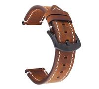 TLMDXTEU Correa de Reloj de Cuero Leather Strap Mad Horse Vintage FoMujeres Hombres Reemplazo (Dark brown,19mm)