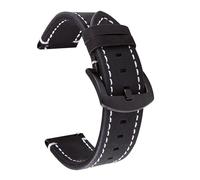 TLMDXTEU Correa de Reloj de Cuero Leather Strap Mad Horse Vintage FoMujeres Hombres Reemplazo (Schwarz,24mm)