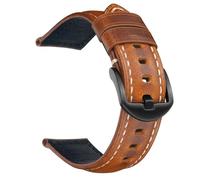 TLMDXTEU Correa de Reloj de Cuero Pulsera de cuero encerado con aceite y correa reloj vintage hecha a mano FoMujeres Hombres Reemplazo (Light brown,20mm)