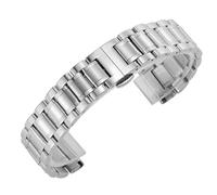 TLMDXTEU Correa de Reloj de Metal para Hombre y Mujer Correa de acero sólido Cierre mariposa Puerto arco inteligente universal(Silver 2,18mm)