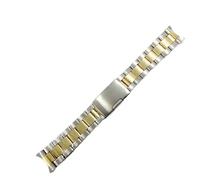 TLMDXTEU Correa de Reloj de Metal para Hombre y Mujer Correa de reloj acero inoxidable con boca arco, accesorios ligeros tamaño mediano(Gold,18mm)