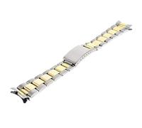 TLMDXTEU Correa de Reloj de Metal para Hombre y Mujer Correa de reloj acero inoxidable con cierre plegable en la parte trasera tortuga(Gold,20mm)