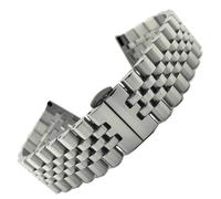 TLMDXTEU Correa de Reloj de Metal para Hombre y Mujer Correa de reloj acero inoxidable, interruptor, pulsera cruda, cierre, banda(Silver,18mm)