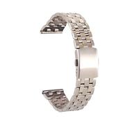 TLMDXTEU Correa de Reloj de Metal para Hombre y Mujer Correa de reloj imitación acero inoxidable, pieza, hebilla avión(18mm)