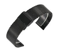 TLMDXTEU Correa de Reloj de Metal para Hombre y Mujer Pulsera de acero inoxidable malla Correa reloj(Schwarz,22mm)