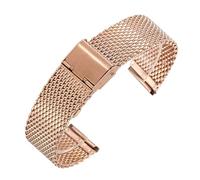 TLMDXTEU Correa de Reloj de Metal para Hombre y Mujer Pulsera de acero inoxidable malla Correa reloj(Rose Gold,18mm)