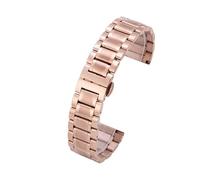 TLMDXTEU Correa de Reloj de Metal para Hombre y Mujer Reloj Correa de acero inoxidable Hebilla metal Plata(Rose Gold,18mm)