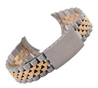 TLMDXTEU Correa de Reloj de Metal para Hombre y Mujer Reloj de acero macizo con cinco cuentas 18 mm y correa inoxidable(Gold,18mm)