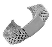 TLMDXTEU Correa de Reloj de Metal para Hombre y Mujer Reloj de acero macizo con cinco cuentas 18 mm y correa inoxidable(Silver,20mm)