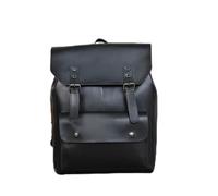 TLMDXTEU Mochila Informal de Cuero Para Hombre Bolso de hombre Mochila retro mujer Mochilas cuero PU(Schwarz)