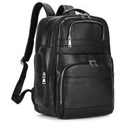 TLMDXTEU Mochila Informal de Cuero Para Hombre Bolso de hombro cuero con mochila USB viaje negocios informal for hombre(Schwarz)