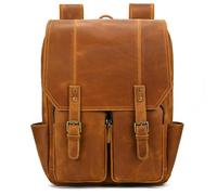 TLMDXTEU Mochila Informal de Cuero Para Hombre Bolso de hombro cuero for hombre, mochila for exteriores, informal, for viajes(Light Brown)