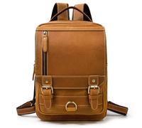 TLMDXTEU Mochila Informal de Cuero Para Hombre Bolso de hombro for hombre, mochila cuero for estudiantes, bolso pecho for viajes al aire libre(Light brown)