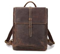 TLMDXTEU Mochila Informal de Cuero Para Hombre Bolso de ordenador vintage, mochila cuero for el hombro, bolso viaje for hombre(marrón)