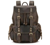 TLMDXTEU Mochila Informal de Cuero Para Hombre Mochila de cuero for hombre, bolso hombro, viaje