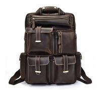 TLMDXTEU Mochila Informal de Cuero Para Hombre Mochila retro de cuero for hombre, bolso viaje for exteriores