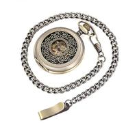 TLMDXTEU Relojes de Bolsillo para Hombre Reloj de Bolsillo mecánico automático con Tapa abatible, Reloj Antiguo Retro Vintage