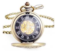 TLMDXTEU Relojes de Bolsillo para Hombre Reloj de Bolsillo mecánico con Pulsera Tourbillon Vintage