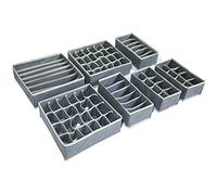 TLOXO Caja de Almacenamiento Plegable para cajones - 7 Paquetes,Organizador para Ropa Interior, Separadores de Cajones，Ropa Interior, Sujetadores, Corbatas, Bufandas, Telas no Tejidas (7 Piezas Gris)