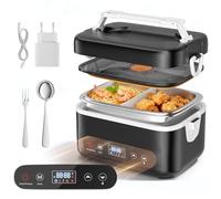 TLPEMN Fiambrera eléctrica para adultos con batería, 16000 mAh, con función de calentamiento automático, 80 W, para adultos, 1,2 l