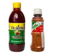 TLT FOODS Pack Salsa Chamoy Chilerito 355ml + Tajín En Polvo Clásico Mezcla De Chiles, Lima y Sal 142g - Condimentos Sazonadores Mexicanos Dulces Y Picantes Para Fruta, Ensaladas y Aperitivos