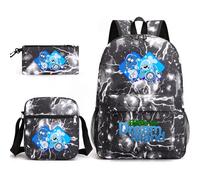 TLXNN Battle for Dream Island - Mochila escolar 3 en 1 para niños, con caja de hombro, estuche para lápices, para adolescentes, niñas, mochila escolar con estampado de anime, Type M, 3PCS SET