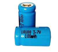 TLYA Compatible para 2 Piezas 3.7V 10180 Litio De Litio Batería Recargable Celular De Iones De Iones Baterias Pilas 100MAH para Una Linterna LED Dispositivo Digital