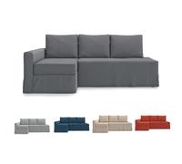TLYESD Funda de sofá Friheten de fácil Ajuste de Repuesto para IKEA Friheten, Funda de sofá Friheten, Solo Funda Friheten (Caqui Claro) (Gris Oscuro, diván Izquierdo)
