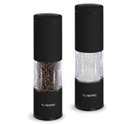 TLYSXPRO Juego de Molinillos de Sal y Pimienta con Molienda Ajustable | Molinillo de Pimienta Manual con Diseño Recargable | Núcleo de Cerámica | Esencial de Cocina (2 Piezas, Negro)