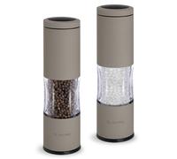 TLYSXPRO Juego de Molinillos de Sal y Pimienta con Molienda Ajustable | Molinillo de Pimienta Manual con Diseño Recargable | Núcleo de Cerámica | Esencial de Cocina (2 Piezas, Greige)