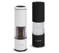 TLYSXPRO Juego de Molinillos de Sal y Pimienta con Molienda Ajustable | Molinillo de Pimienta Manual con Diseño Recargable | Núcleo de Cerámica | Esencial de Cocina (2 Piezas, Negro&Blanco)