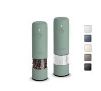 TLYSXPRO Mini Molinillo de Pimienta y Sal Eléctrico, Set de 2, Recargable por USB, Ajuste de Grosor Externo, Molinillo de Especias Compacto con Cepillo de Limpieza (Sage Green)