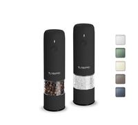 TLYSXPRO Mini Molinillo de Pimienta y Sal Eléctrico, Set de 2, Recargable por USB, Ajuste de Grosor Externo, Molinillo de Especias Compacto con Cepillo de Limpieza (Black)