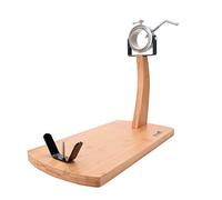 TM Electron HOCU101 Jamonero de Madera de bambú con Cabezal metálico, Tacos de Silicona para una Buena adherencia y Sistema Giratorio para Todo Tipo de paletillas y jamones