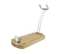 TM Electron HOCU104 Jamonero de Madera de bambú con Cabezal Fijo metálico, Tacos de Silicona para una Buena adherencia y Sistema de Plegado, para Todo Tipo de paletillas y jamones