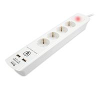 TM Electron Regleta 4 Tomas + 2 USB con Protección Blanco