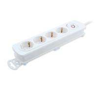 TM Electron TMUAD204WH - Base múltiple de 4 tomas con interruptor, color blanco