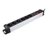 TM Electron TMUAD406 base múltiple de 6 tomas con interruptor, protector de sobretensión y acabado en aluminio