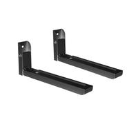 TM Electron Soporte para Microondas de Pared, Rieles Extensibles de 32cm a 49cm y Plegables, hasta 35kg, Fabricado en Acero, Color Negro