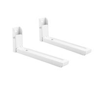 TM Electron Soporte para Microondas de Pared, Rieles Extensibles de 33cm a 48cm y Plegables, hasta 35kg, Fabricado en Acero, Color Blanco