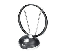 TM Electron TMANT013 Antena de Interior para televisión, compacta, amplificada con 38dB para recepción de TDT (DVB-T), UHF, VHF y FM.