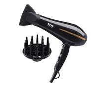 TM Electron TMHD126 - TM Electron TMHD126 secador de pelo profesional motor AC de 2.000W/ 2.400W de potencia, función iónica, 3 posiciones de calor y 2 velocidades