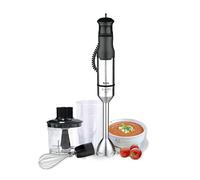 TM Electron TMPBA017 batidora de mano con 1200W de potencia, acero inoxidable y empuñadura ergonómica antideslizante, incluye vaso graduado de 600ml, varillas metálicas y picador de 500ml con tapa