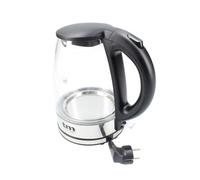 TM Electron TMPKT014 hervidor de agua eléctrico de 1,4 litros de capacidad, 2200W, fabricado en vidrio de borosilicato y acero, termostato Strix, luz LED azul en el interior, base 360º