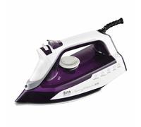 TM Electron TMPPL012 Plancha de vapor con 2400W, golpe de vapor hasta 130gr, vapor continuo hasta 35g/min, suela revestimiento cerámico, cable giratorio de 1,9m y depósito de 400ml