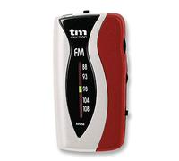 TM Electron TMRAD025R - Radio analógica de Bolsillo FM, Color Rojo