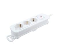 TM Electron TMUAD203WH - Base múltiple de 3 tomas con interruptor, color blanco