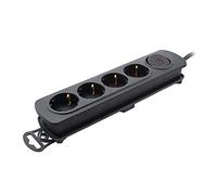 TM Electron TMUAD204BK - Base múltiple de 4 Tomas con Interruptor, Color Negro