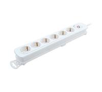 TM Electron TMUAD206WH - Base múltiple de 6 tomas con interruptor, color blanco