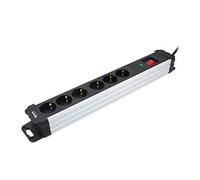 TM Electron TMUAD406 base múltiple de 6 tomas con interruptor, protector de sobretensión y acabado en aluminio